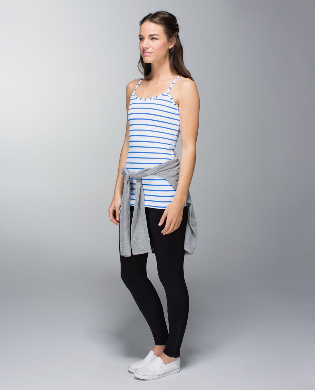 Lululemon Power Y Tank *Luon - Deauville Stripe Pipe Dream Blue White