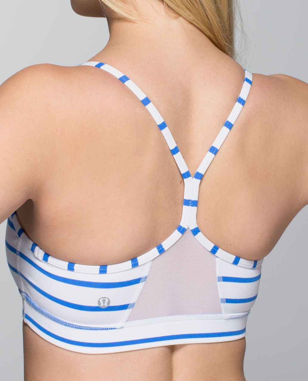 Lululemon Flow Y Bra IV - Deauville Stripe Pipe Dream Blue White / White