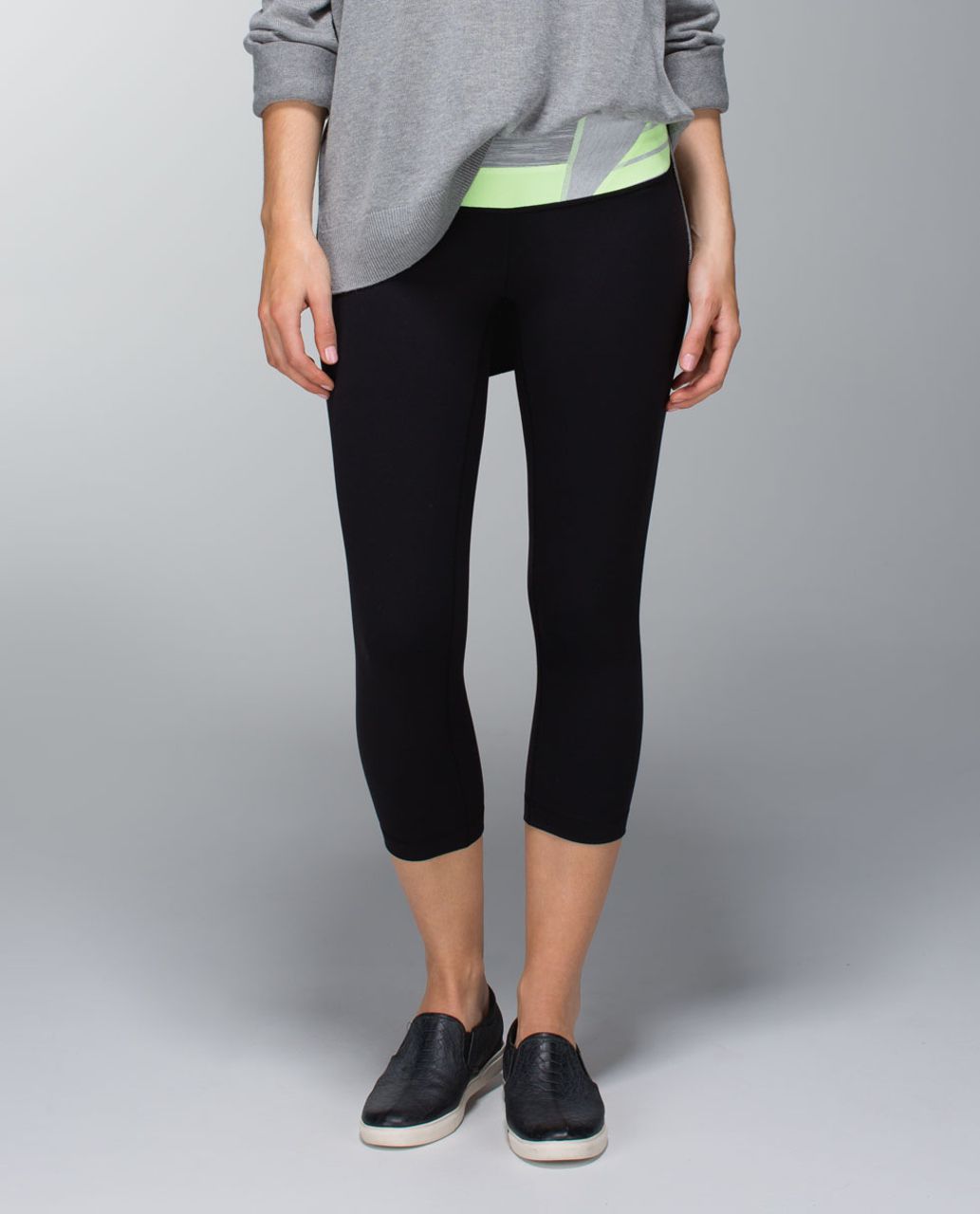 Lululemon Wunder Under Crop *Full-On Luon - Black / Quilt Spring 14-12