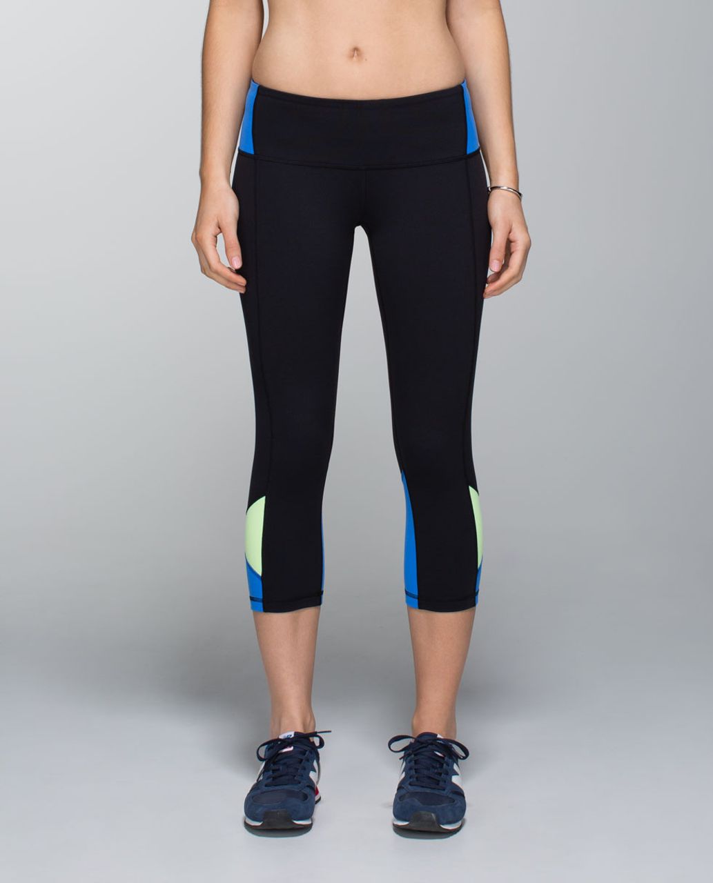 Lululemon Embody Crop *Full-On Luon - Black / Pipe Dream Blue / Clear Mint