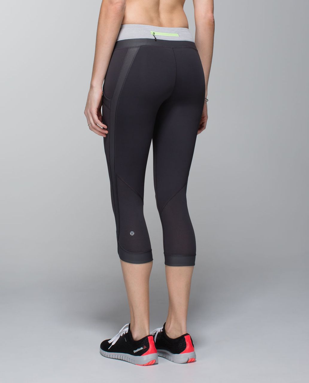 Lululemon Chase Me Crop II - Soot / Heathered Medium Grey