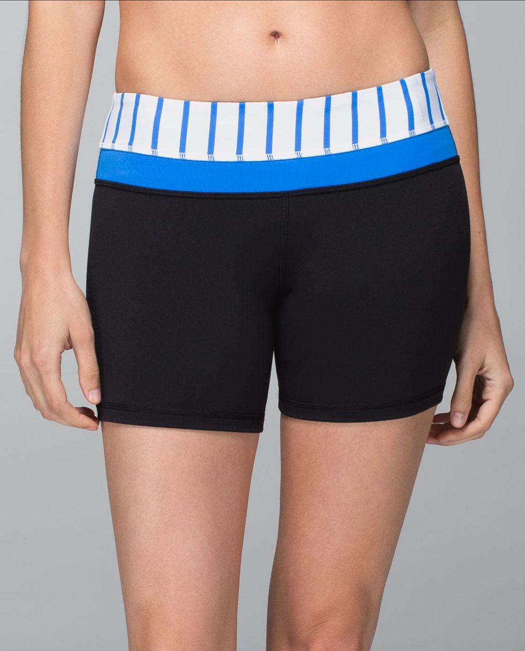 Lululemon Reverse Groove Short (Regular) *Full-On Luon - Black / Deauville Stripe Pipe Dream Blue White / Pipe Dream Blue