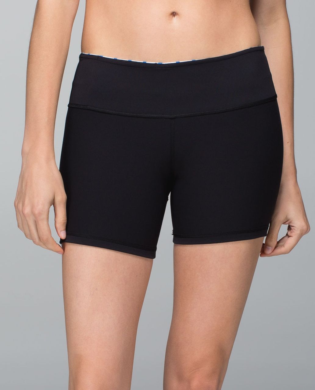 Lululemon Reverse Groove Short (Regular) *Full-On Luon - Black / Deauville Stripe Pipe Dream Blue White / Pipe Dream Blue