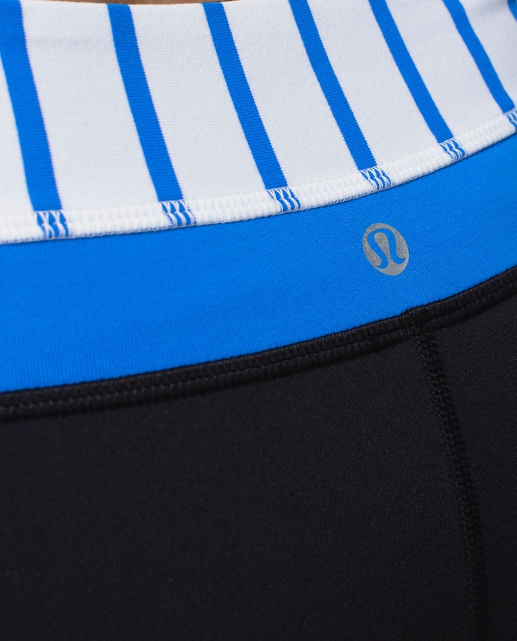 Lululemon Reverse Groove Short (Regular) *Full-On Luon - Black / Deauville Stripe Pipe Dream Blue White / Pipe Dream Blue