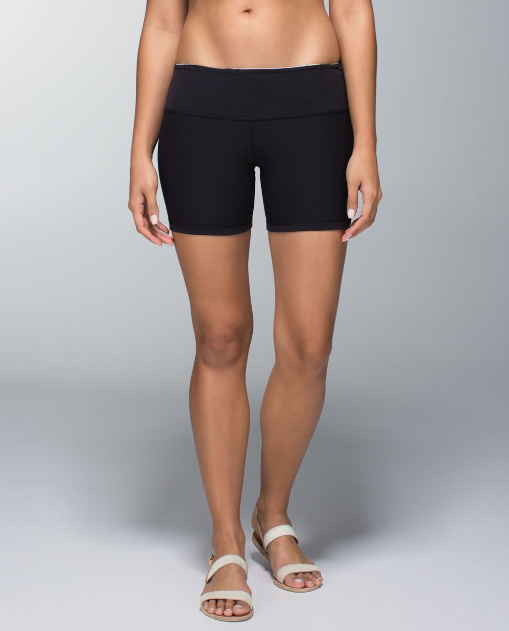 Lululemon Reverse Groove Short (Regular) *Full-On Luon - Black / Quilt Spring 14-15