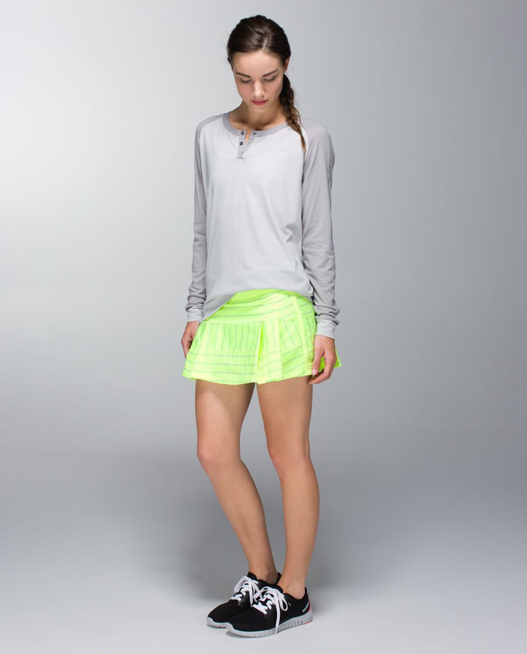 Lululemon Pace Rival Skirt (Regular) *2-way Stretch - Deauville Stripe Clear Mint Solid / Clear Mint