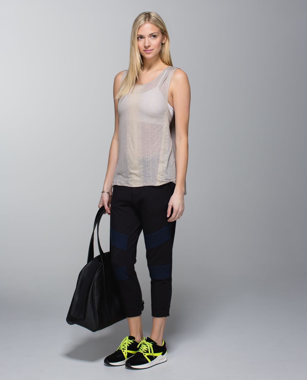 Lululemon Salutation To Savasana Tank - Misty Stripe Burnout Cashew Ambient Grey