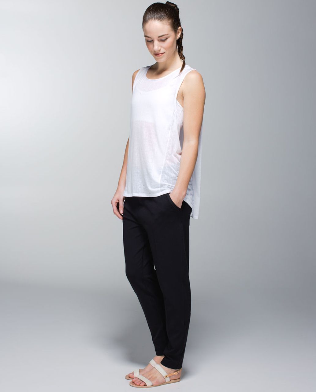 Lululemon Salutation To Savasana Tank - Misty Stripe Burnout White