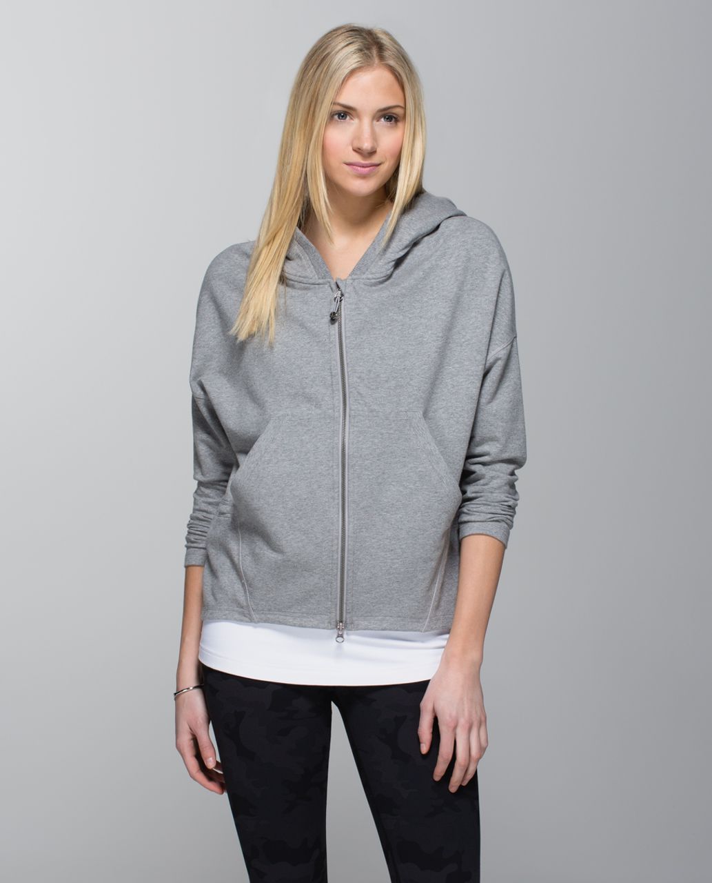 Lululemon Dark Gray Cinch Waist Zip Up Hooded Sweatshirt Women’s Size 4 