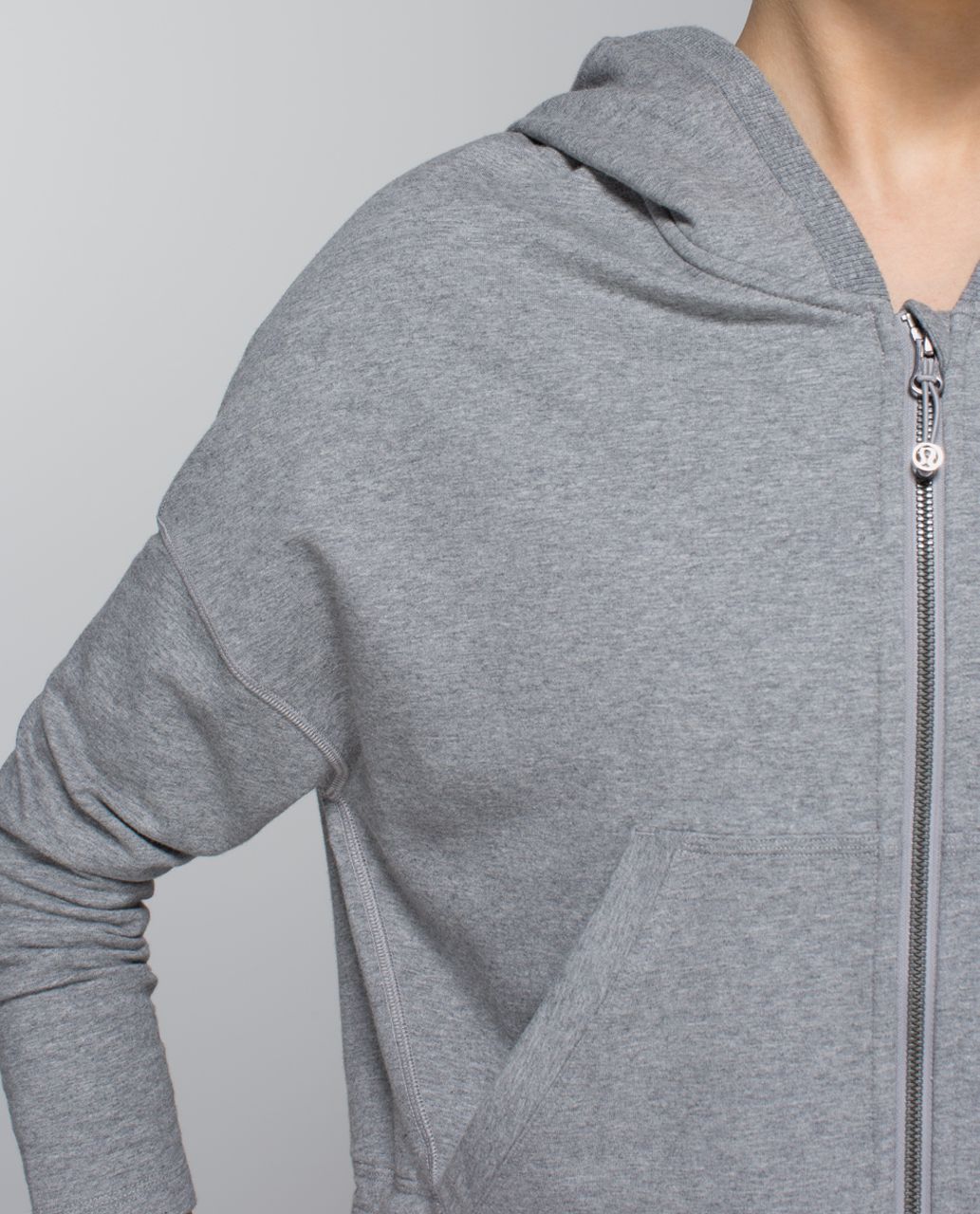 Lululemon Athletica Solid Gray Zip Up Hoodie Size 12 - 48% off