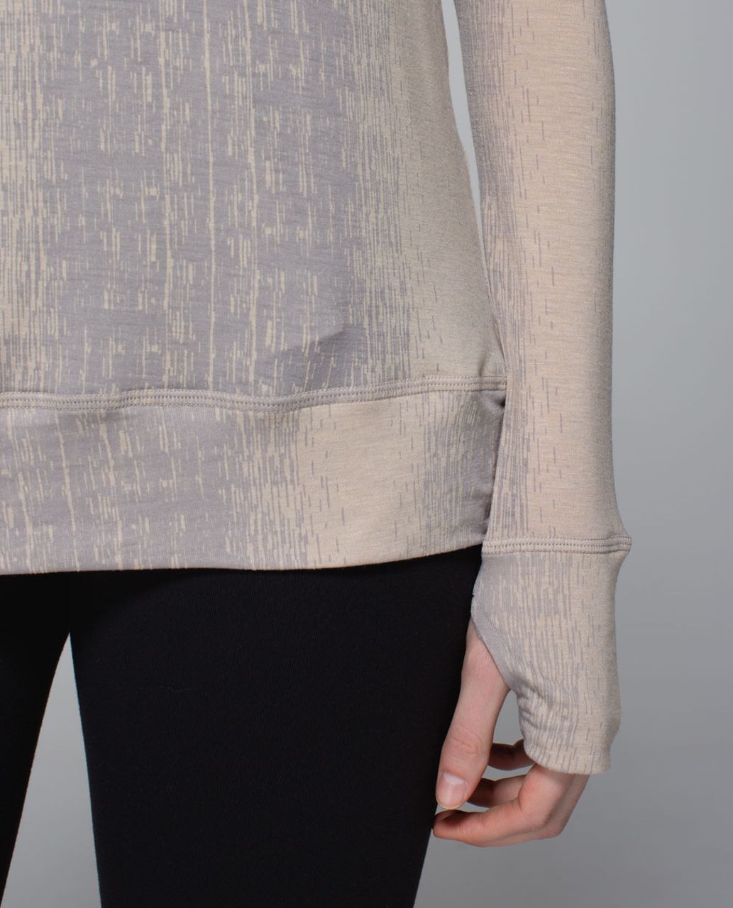 Lululemon Salutation To Savasana Long Sleeve - Misty Stripe Burnout Cashew Ambient Grey