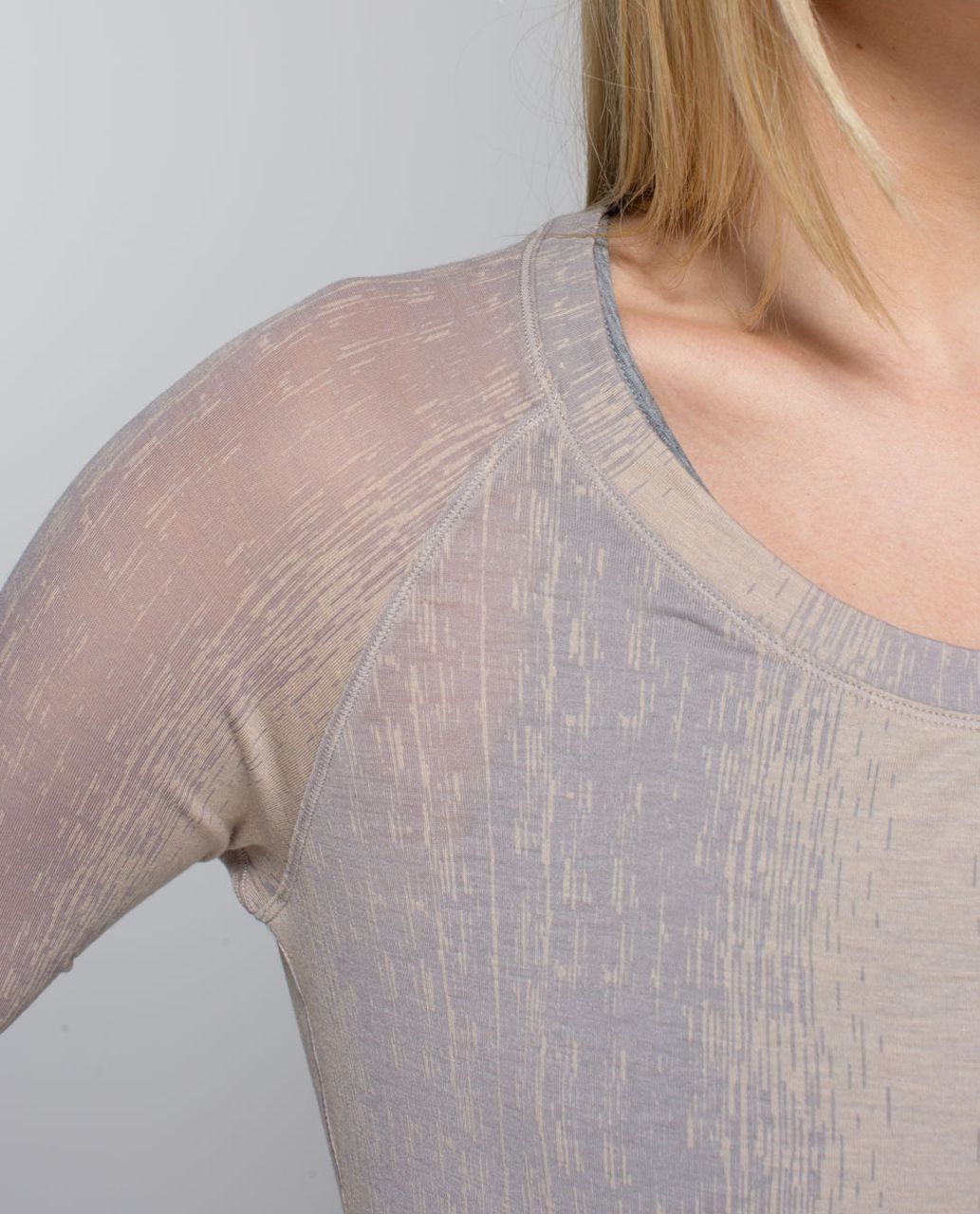 Lululemon Salutation To Savasana Long Sleeve - Misty Stripe Burnout Cashew Ambient Grey