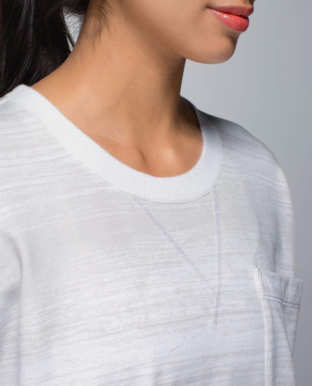 Lululemon Mudra Sweatshirt - Righteous Stripe White / White - lulu fanatics