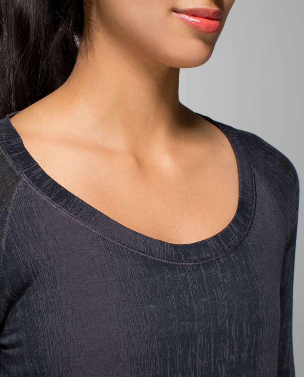 Lululemon Salutation To Savasana Long Sleeve - Misty Stripe Burnout Soot Black