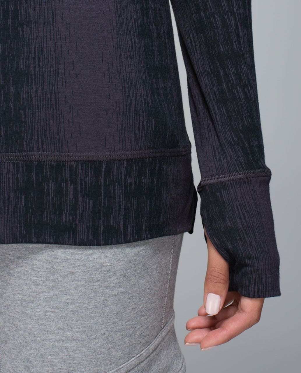 Lululemon Salutation To Savasana Long Sleeve - Misty Stripe Burnout Soot Black