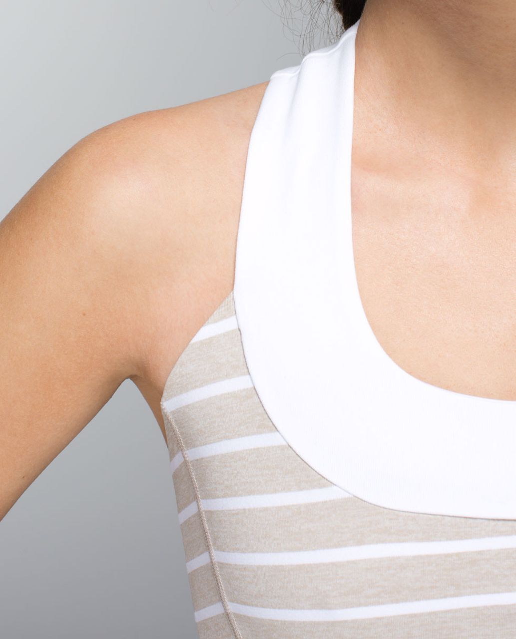 Lululemon Scoop Neck Tank *Luon - Deauville Stripe Heathered Cashew White / White