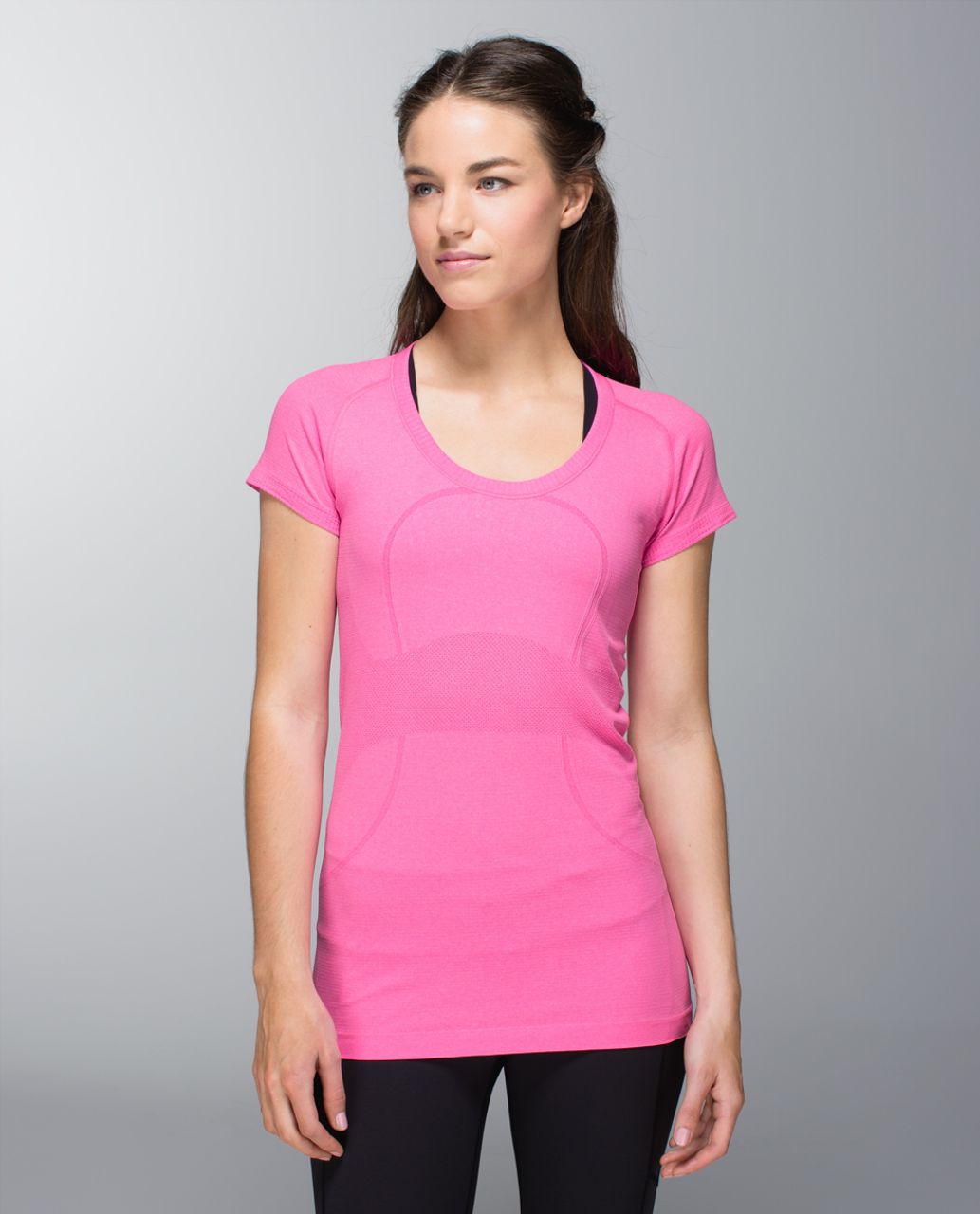 Lululemon Run:  Swiftly Tech Short Sleeve Scoop - Heathered Pow Pink Light