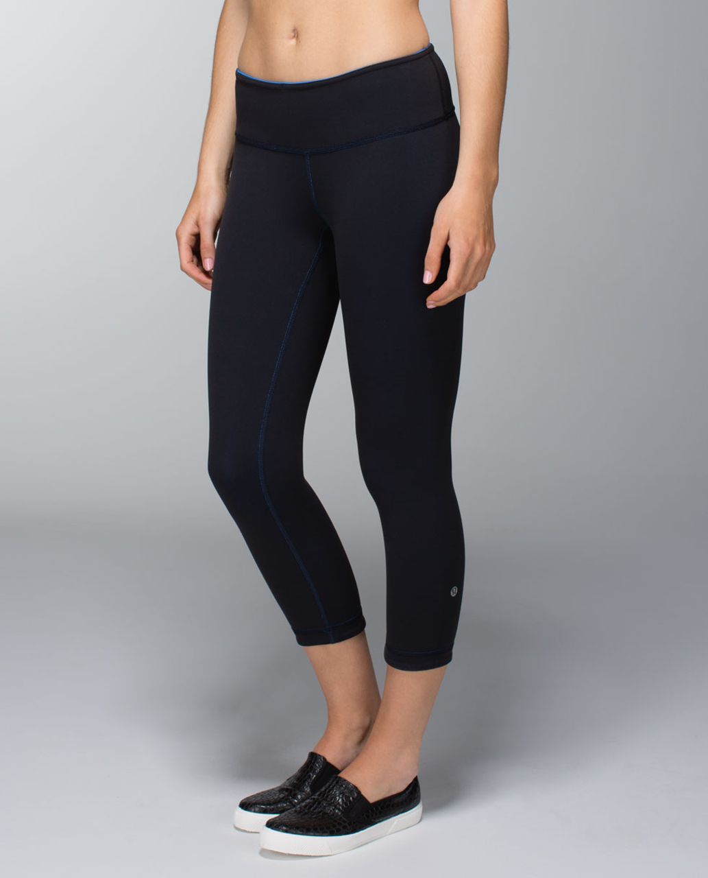 Lululemon Wunder Under Crop III (Reversible) - Hero Blue / Pipe