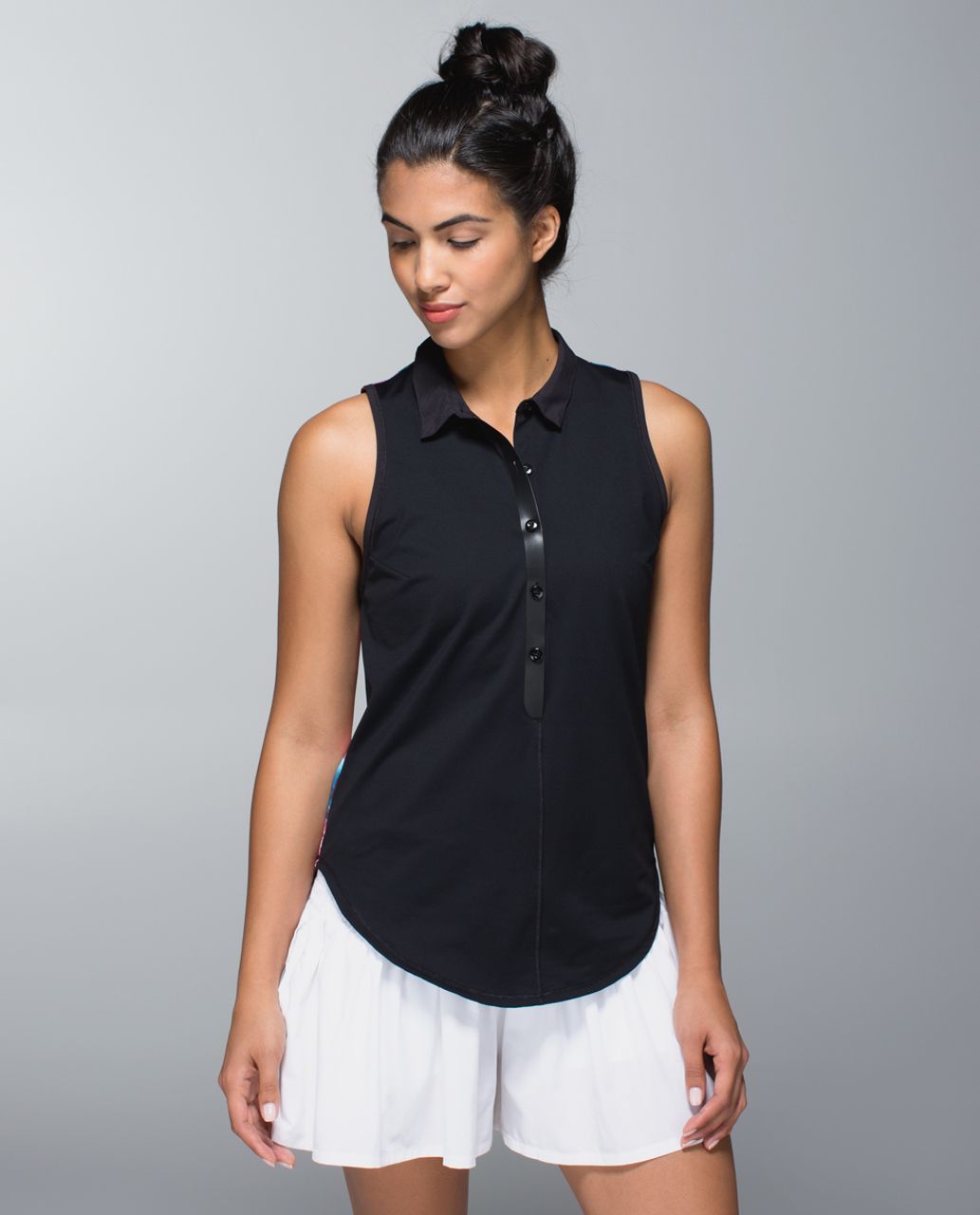 Lululemon Hot Hitter Sleeveless Polo II - Black / Secret Garden