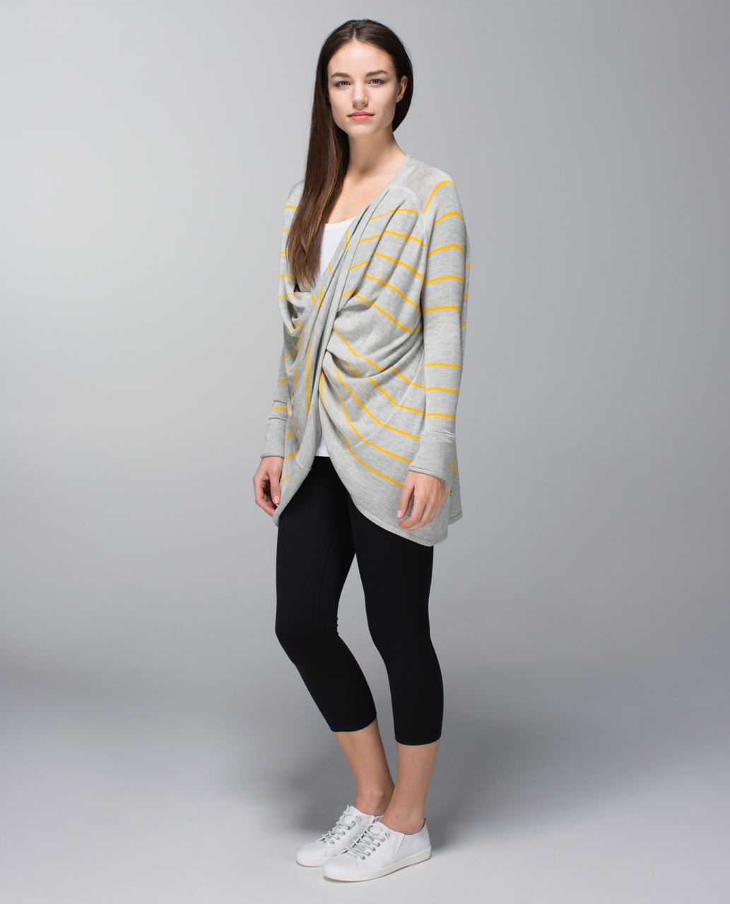 Lululemon Twist & Wrap - Pop Stripe Heathered Light Grey / Bananarama / Heathered Light Grey