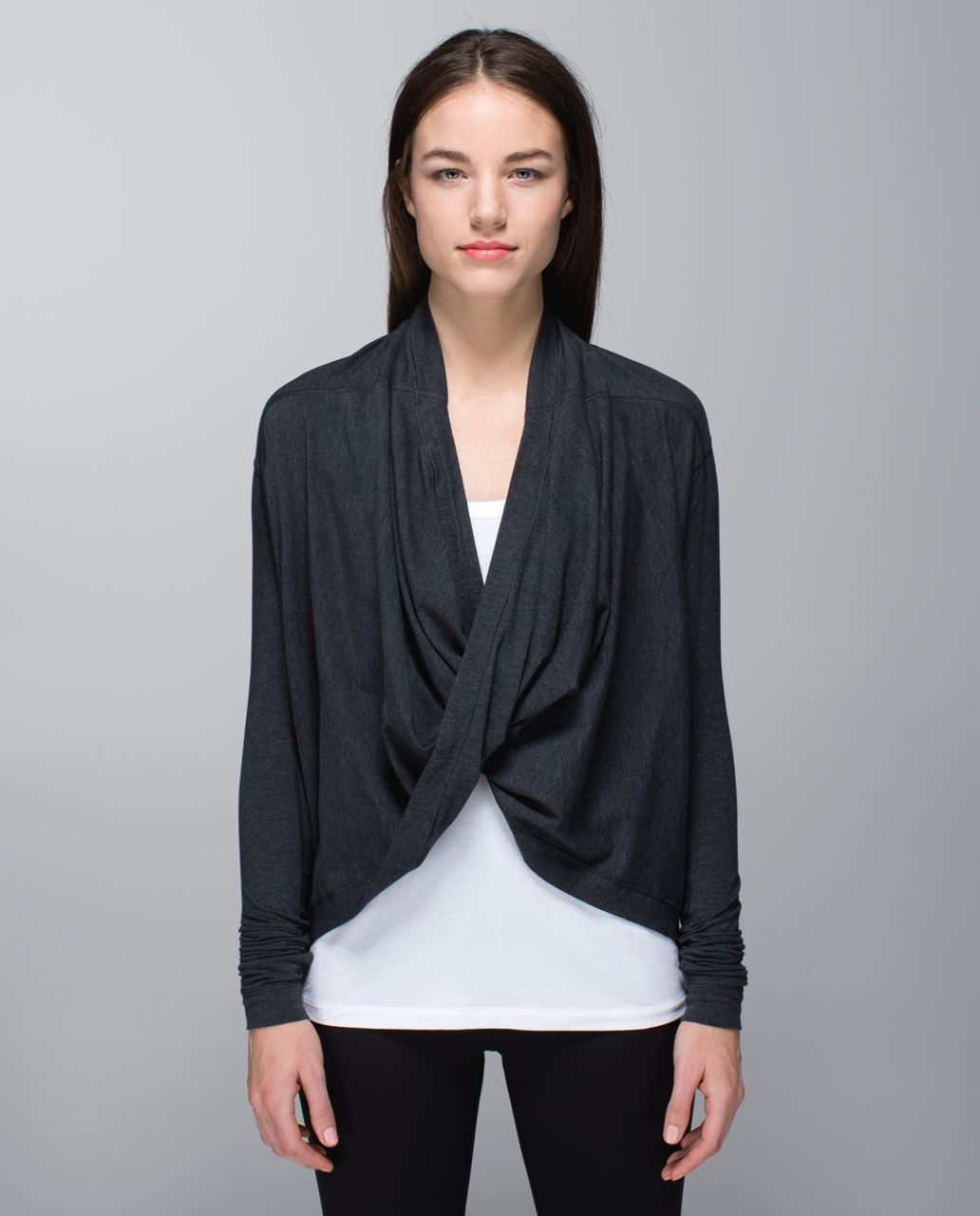 Lululemon heathered grey wrap up jacket - Agent Athletica