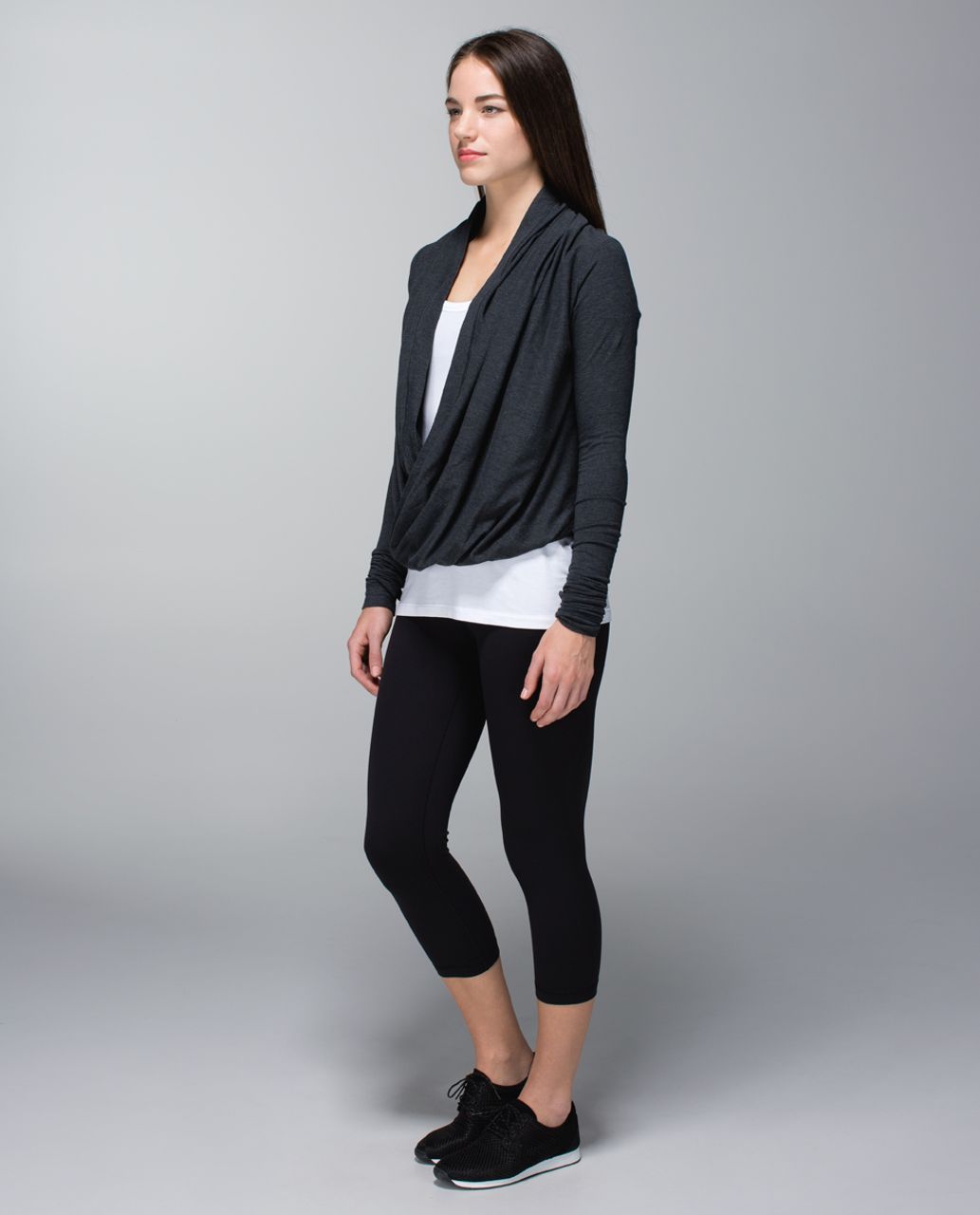 Lululemon heathered grey wrap up jacket - Agent Athletica