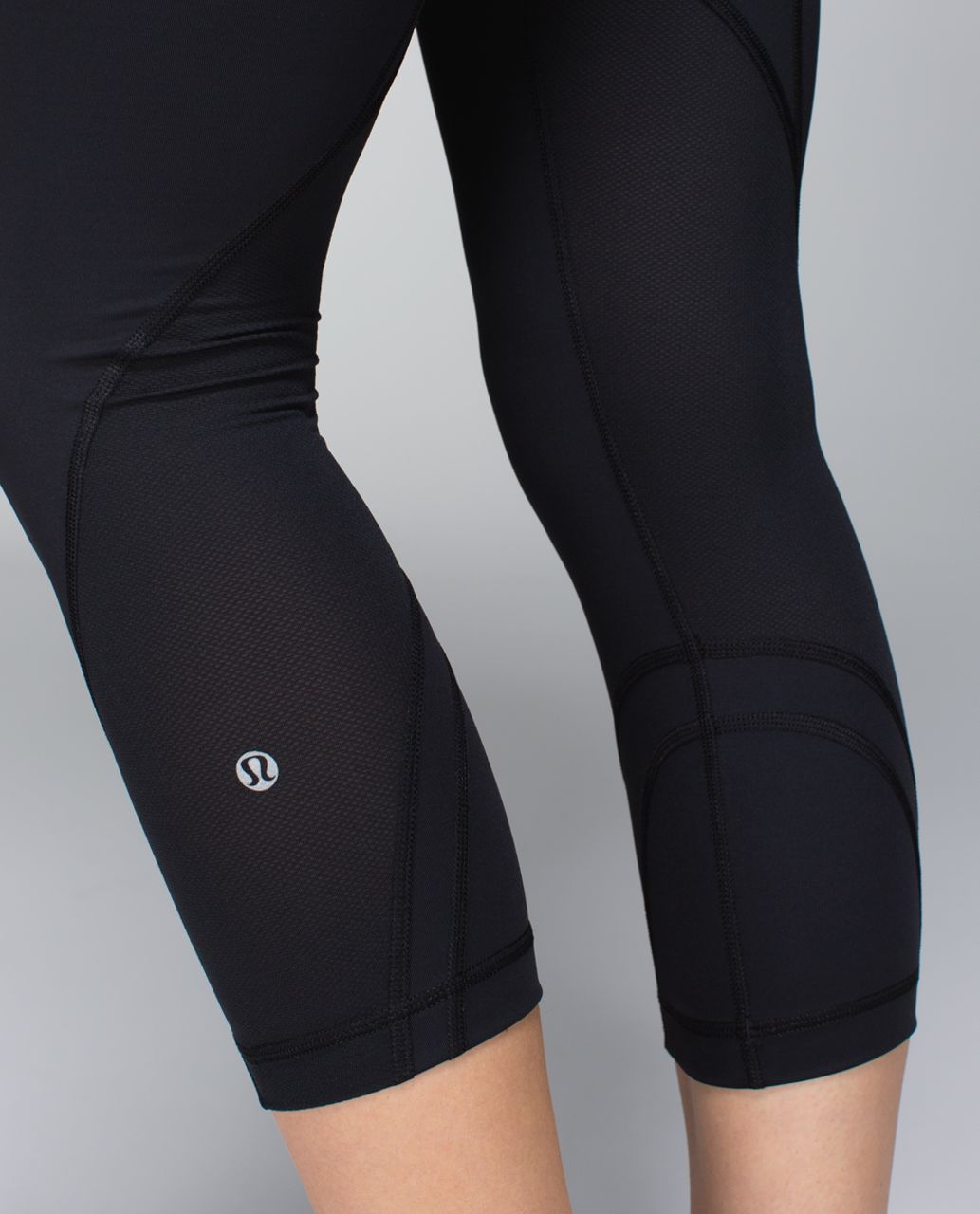 Lululemon Run:  Inspire Crop II - Black / Pipe Dream Blue / Deauville Stripe Pipe Dream Blue White