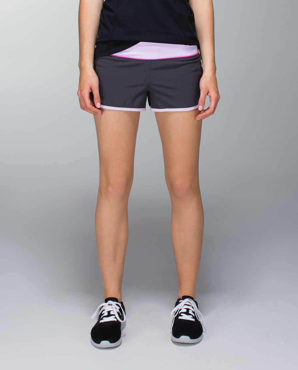 Lululemon Run:  Speed Short *4-way Stretch - Soot / Pretty Purple