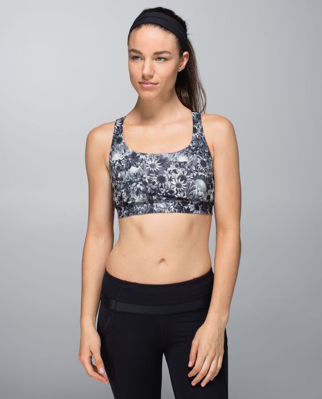 Lululemon Energy Bra - Flowabunga Black Angel Wing / Black