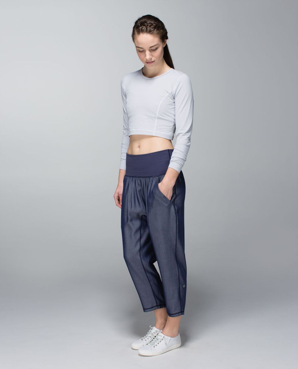 Lululemon Post Power Crop - Cadet Blue