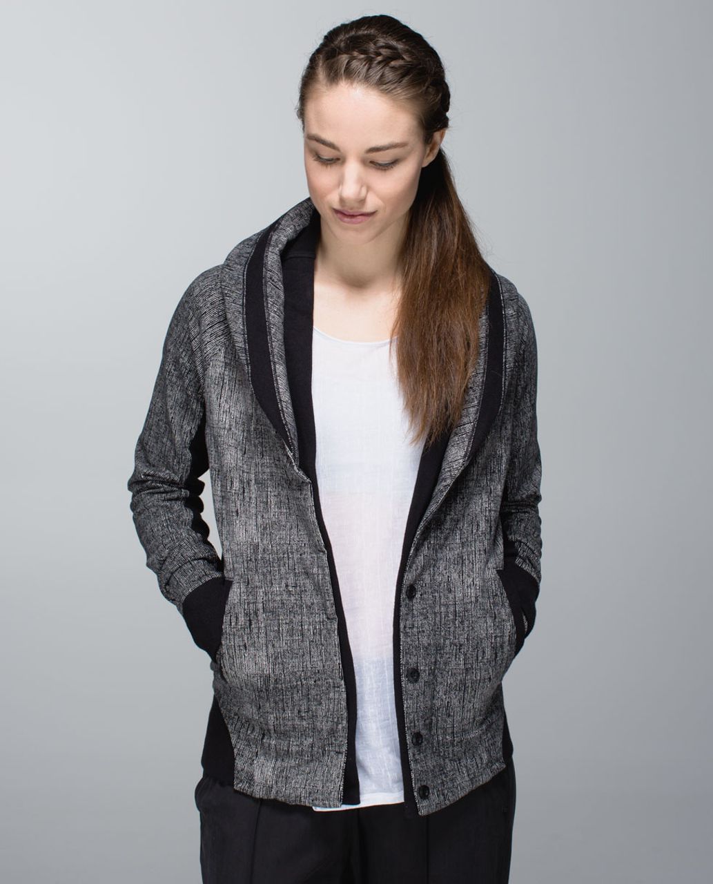 Lululemon To Class Jacket - Burlap Texture Black Dune / Black