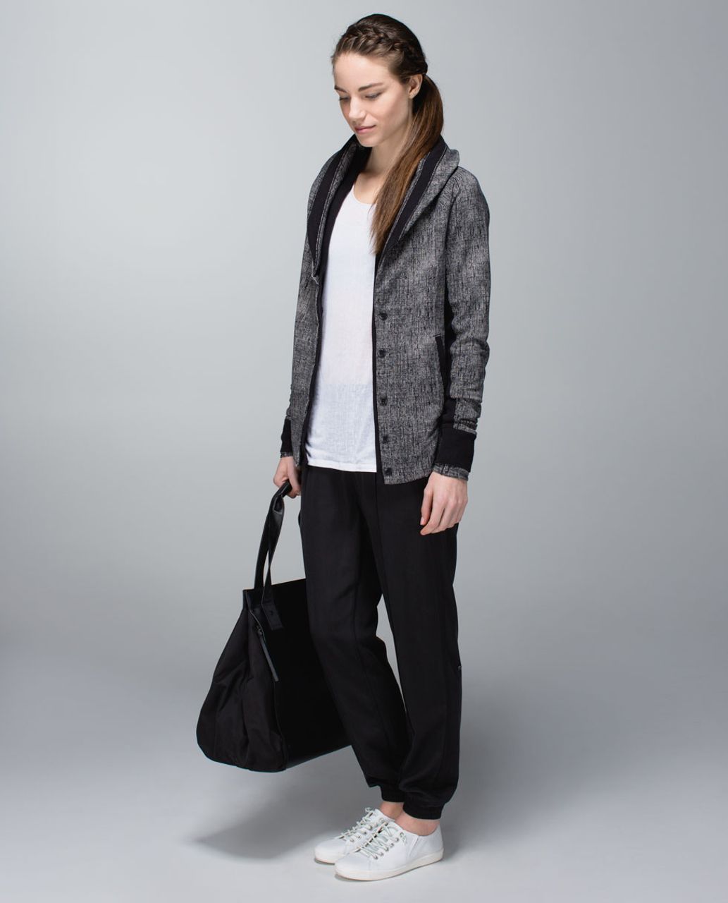 Lululemon To Class Jacket - Burlap Texture Black Dune / Black