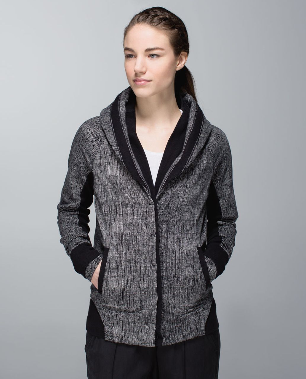 Lululemon To Class Jacket - Burlap Texture Black Dune / Black