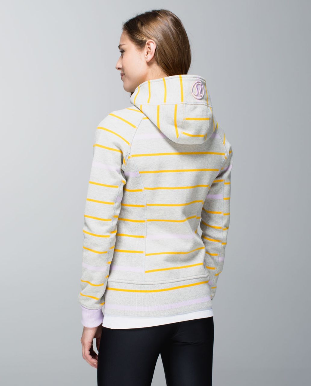 Lululemon Scuba Hoodie II - Pop Stripe Heathered Light Grey / Bananarama /  Pretty Purple - lulu fanatics