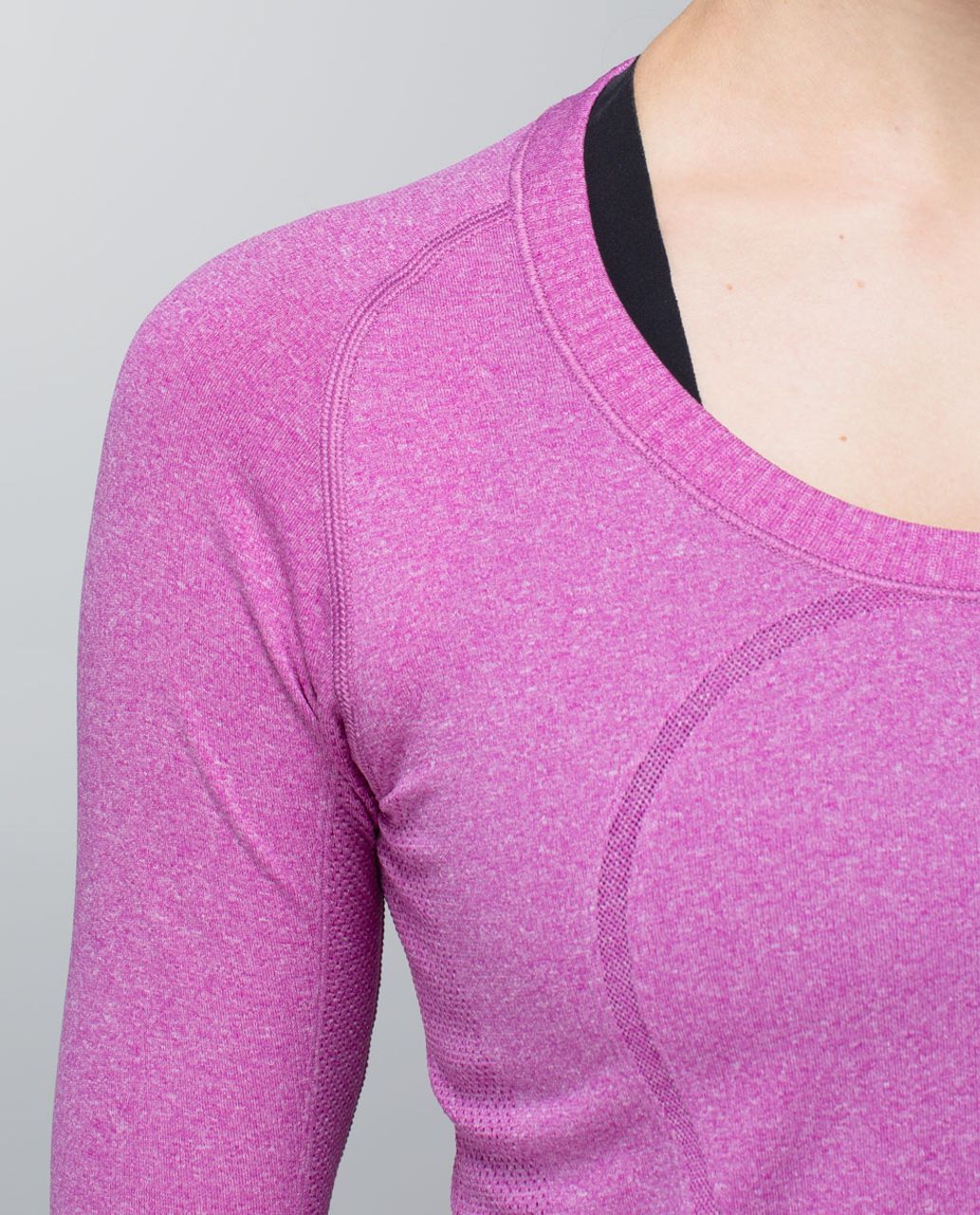 Lululemon Run:  Swiftly Tech Long Sleeve Scoop - Heathered Ultra Violet