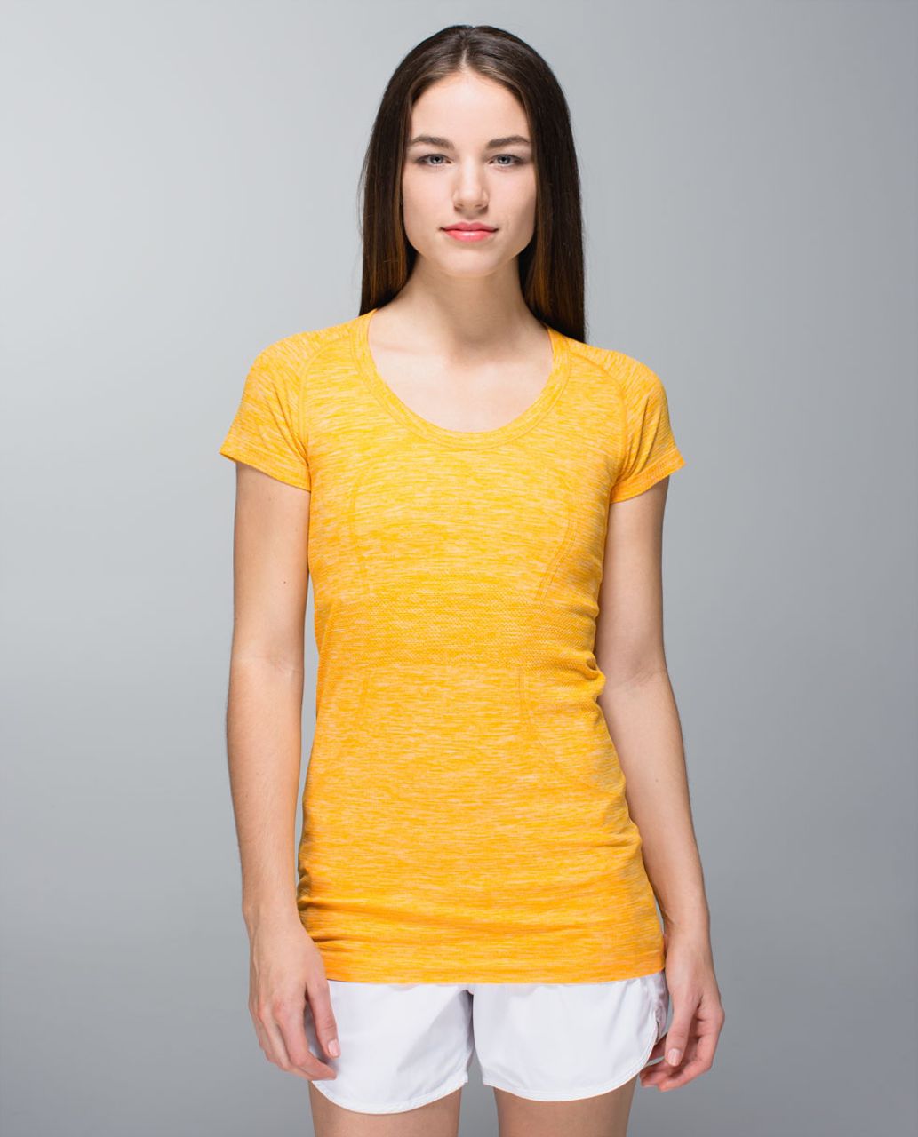 Lululemon Run:  Swiftly Tech Short Sleeve Scoop - Heathered Bananarama