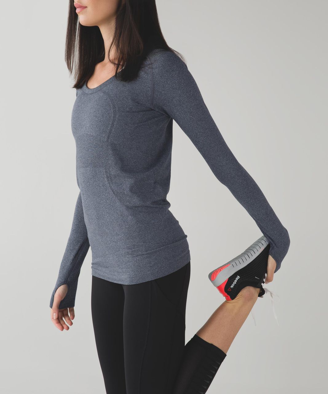 Lululemon Run: Swiftly Tech Long Sleeve Crew - Tonka Stripe Heathered Rust  Berry Rust Berry - lulu fanatics