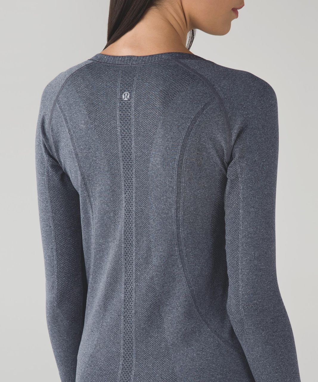 Lululemon Run:  Swiftly Tech Long Sleeve Scoop - Heathered Black