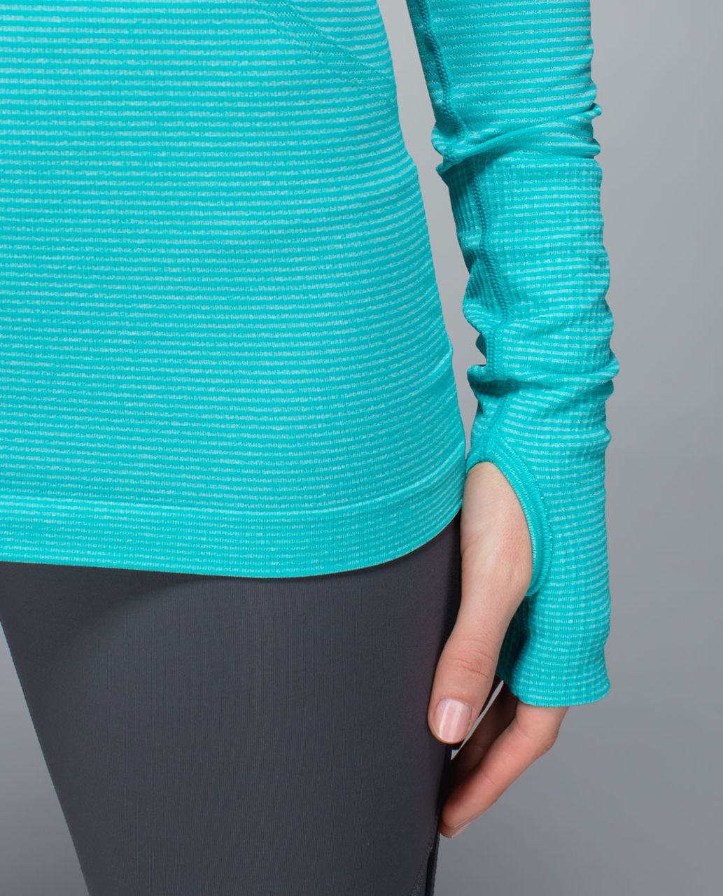 Lululemon Run:  Swiftly Tech Long Sleeve Scoop - Heathered Blue Tropics