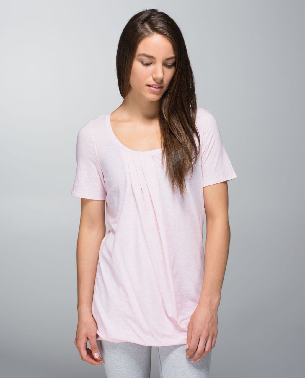 Lululemon Twist Tee - Heathered Barely Pink - lulu fanatics