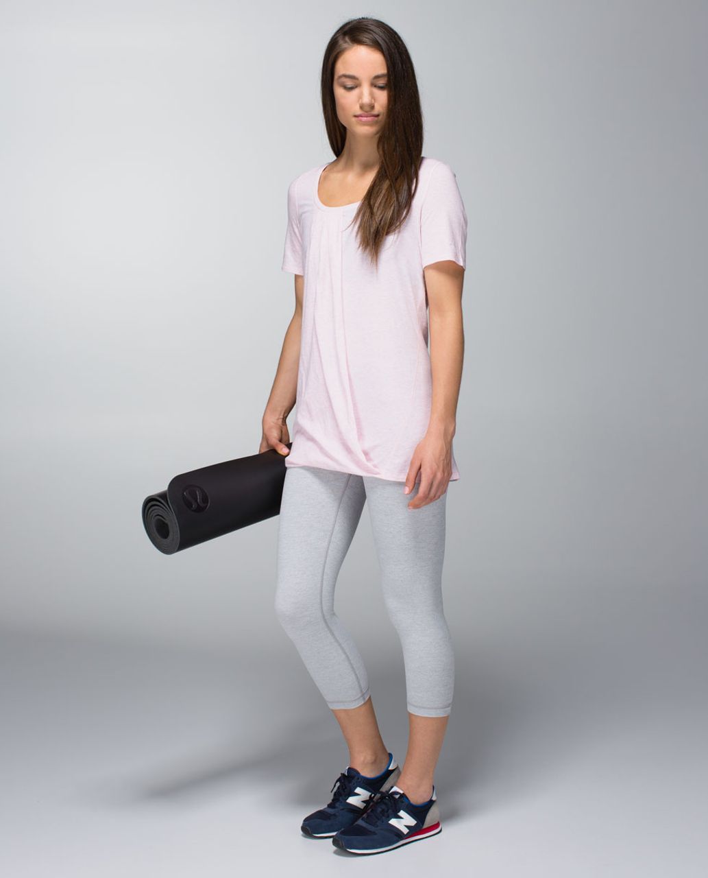 Lululemon Twist Tee - Heathered Barely Pink - lulu fanatics