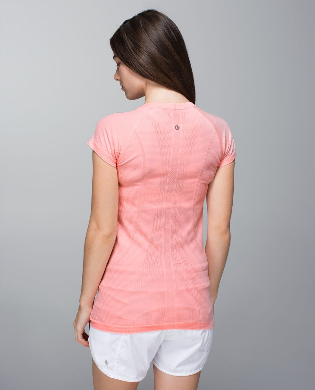 Lululemon Run:  Swiftly Tech Short Sleeve Scoop - Heathered Bleached Coral