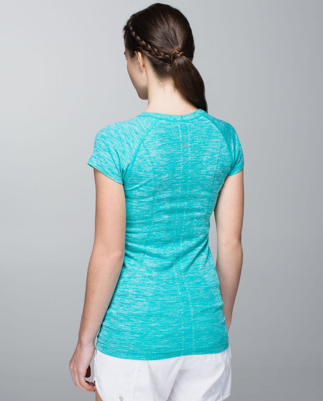 Lululemon Run:  Swiftly Tech Short Sleeve Scoop - Heathered Blue Tropics