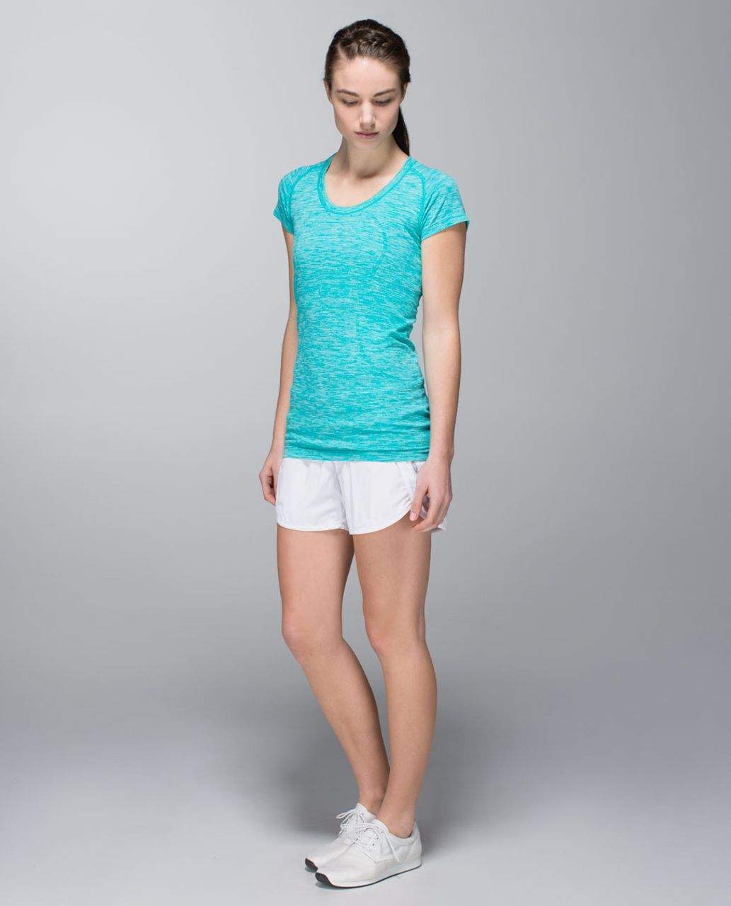 Lululemon Run:  Swiftly Tech Short Sleeve Scoop - Heathered Blue Tropics