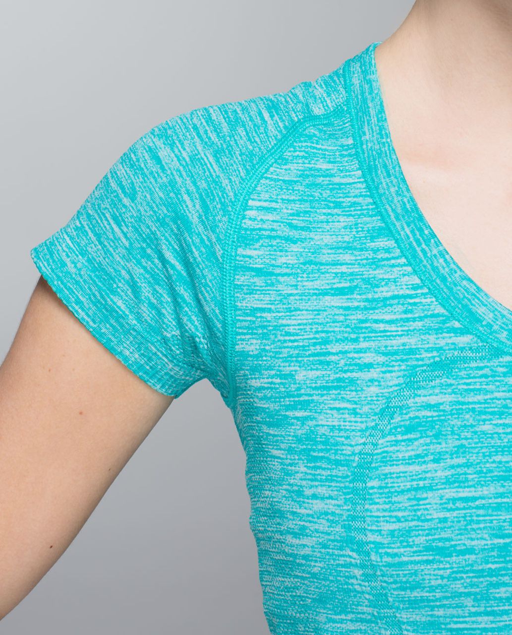 Lululemon Run:  Swiftly Tech Short Sleeve Scoop - Heathered Blue Tropics