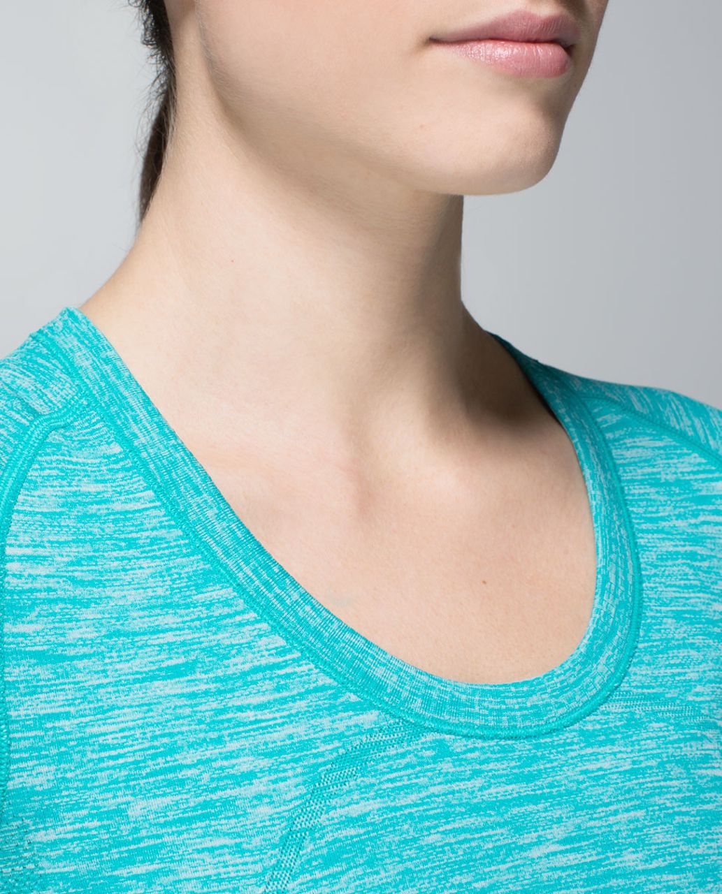 Lululemon Run:  Swiftly Tech Short Sleeve Scoop - Heathered Blue Tropics