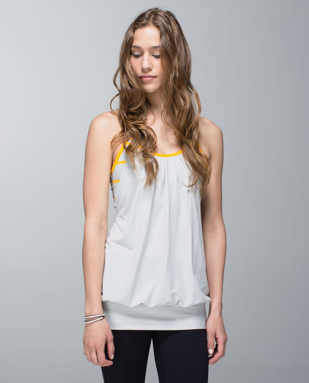 Lululemon No Limits Tank - Silver Spoon / Pop Stripe Heathered Light Grey