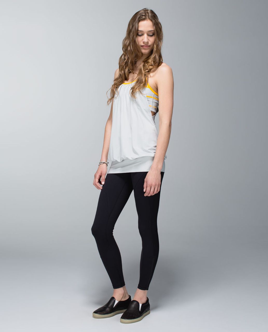 Lululemon No Limits Tank - Silver Spoon / Pop Stripe Heathered Light Grey