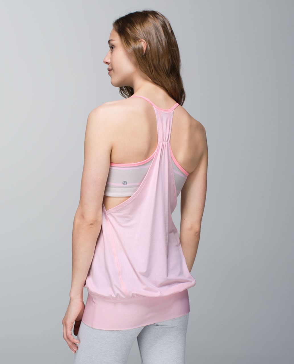 LULULEMON Racerback Tank Top Women's No Limits Size 6 grey magenta