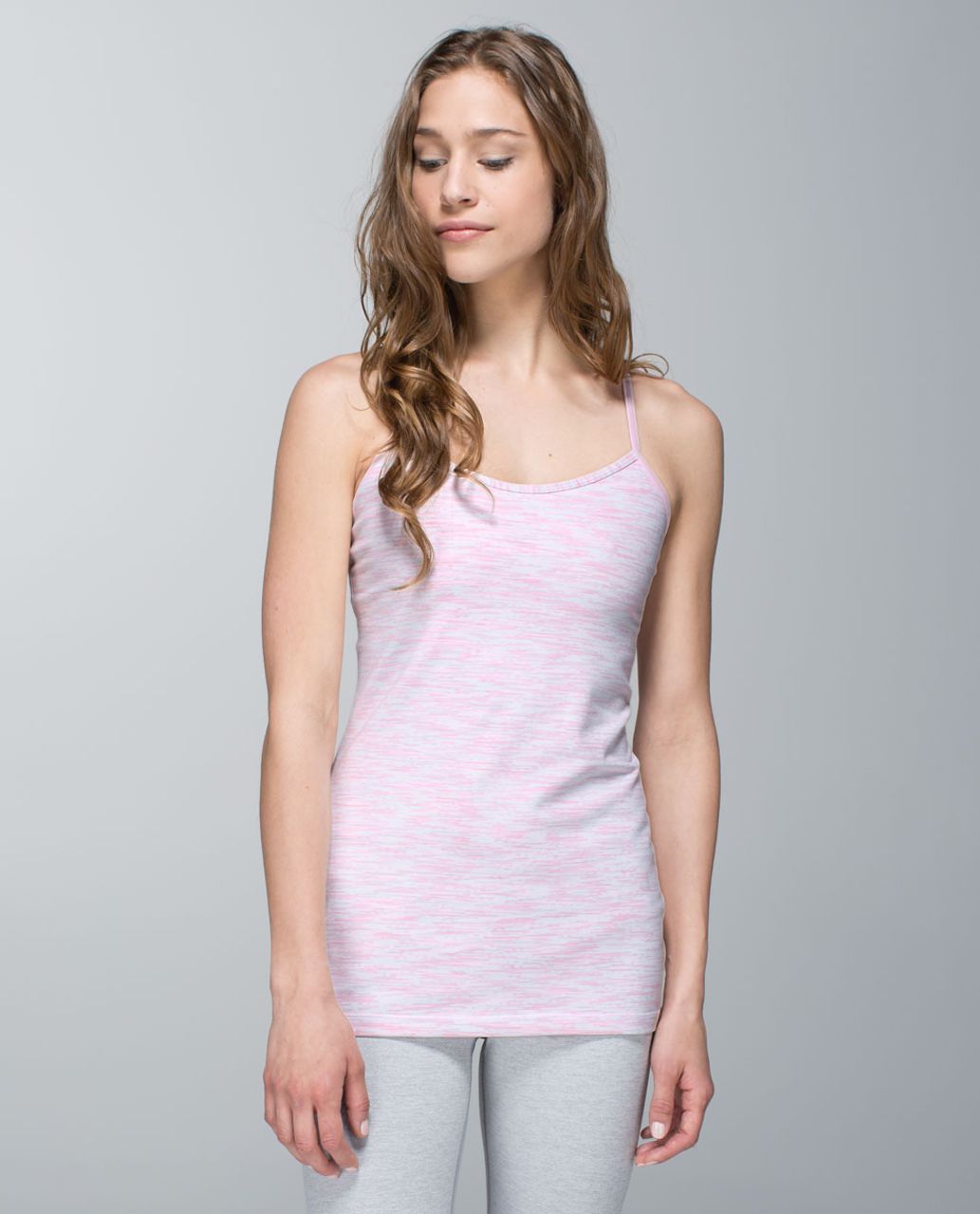 Lululemon Power Y Tank *Luon - Wee Are From Space White Barely Pink / Barely Pink